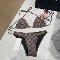 GUCCI Brown Two-Piece Bikini