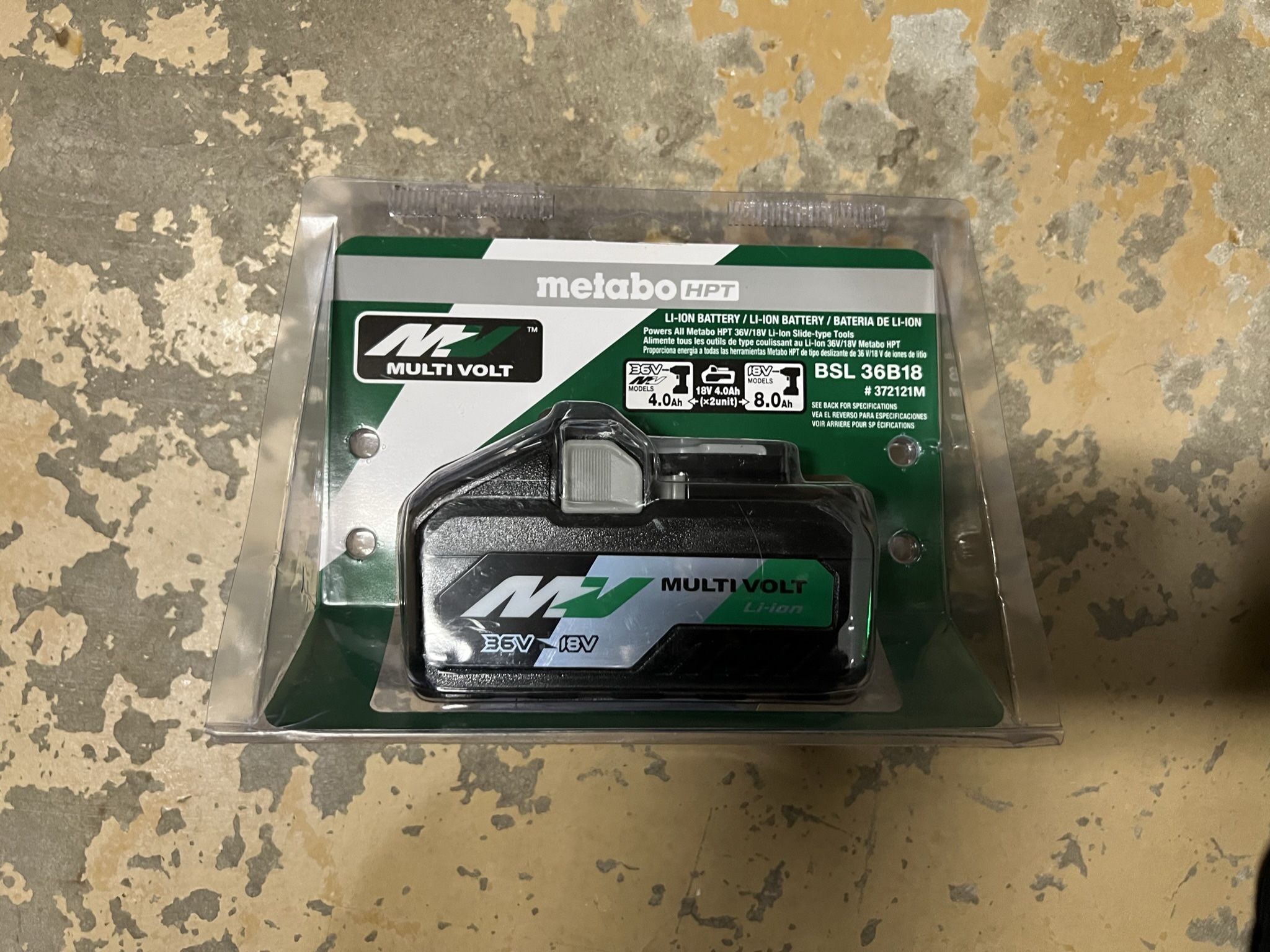 BRAND NEW Metabo HPT 36V/18V Multi-Volt BSL 36B18 Lithium-Ion Battery #372121M