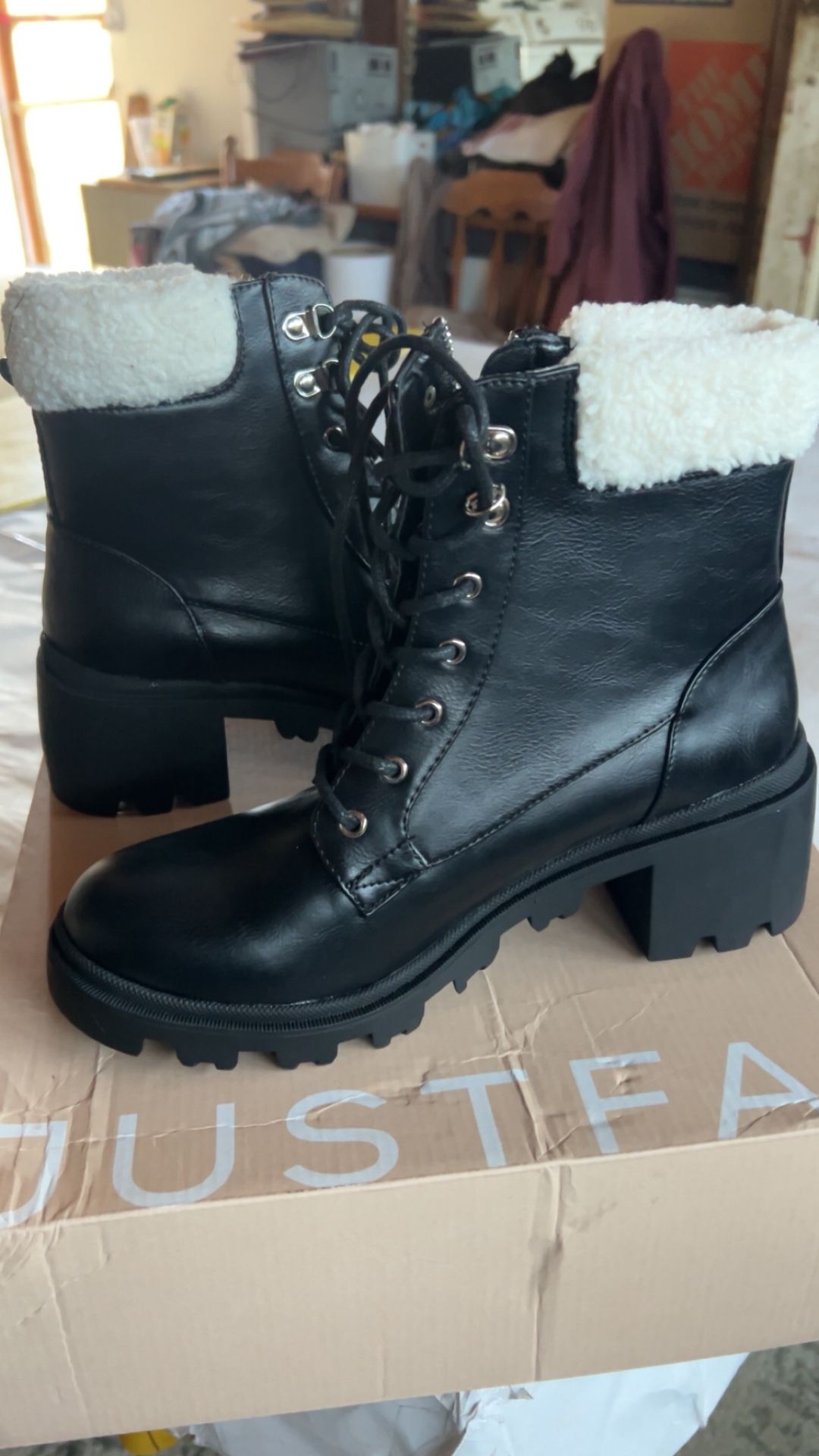 Women Black Booties 9.5