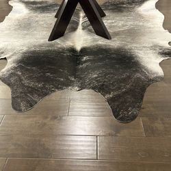 Gray And White Cowhide Rug 