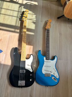 Fender Bass and Guitar