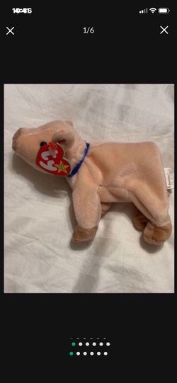 Vintage Beanie Baby TY Knuckles The Pig With Tag