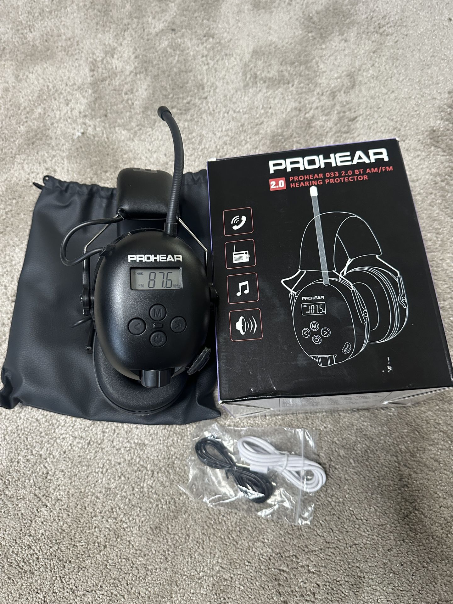 PROHEAR 033 Bluetooth Hearing Protection Headphones with FM/AM Radio,