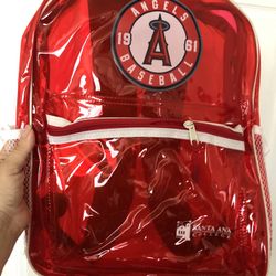 Anaheim Angels Clear Red Backpack