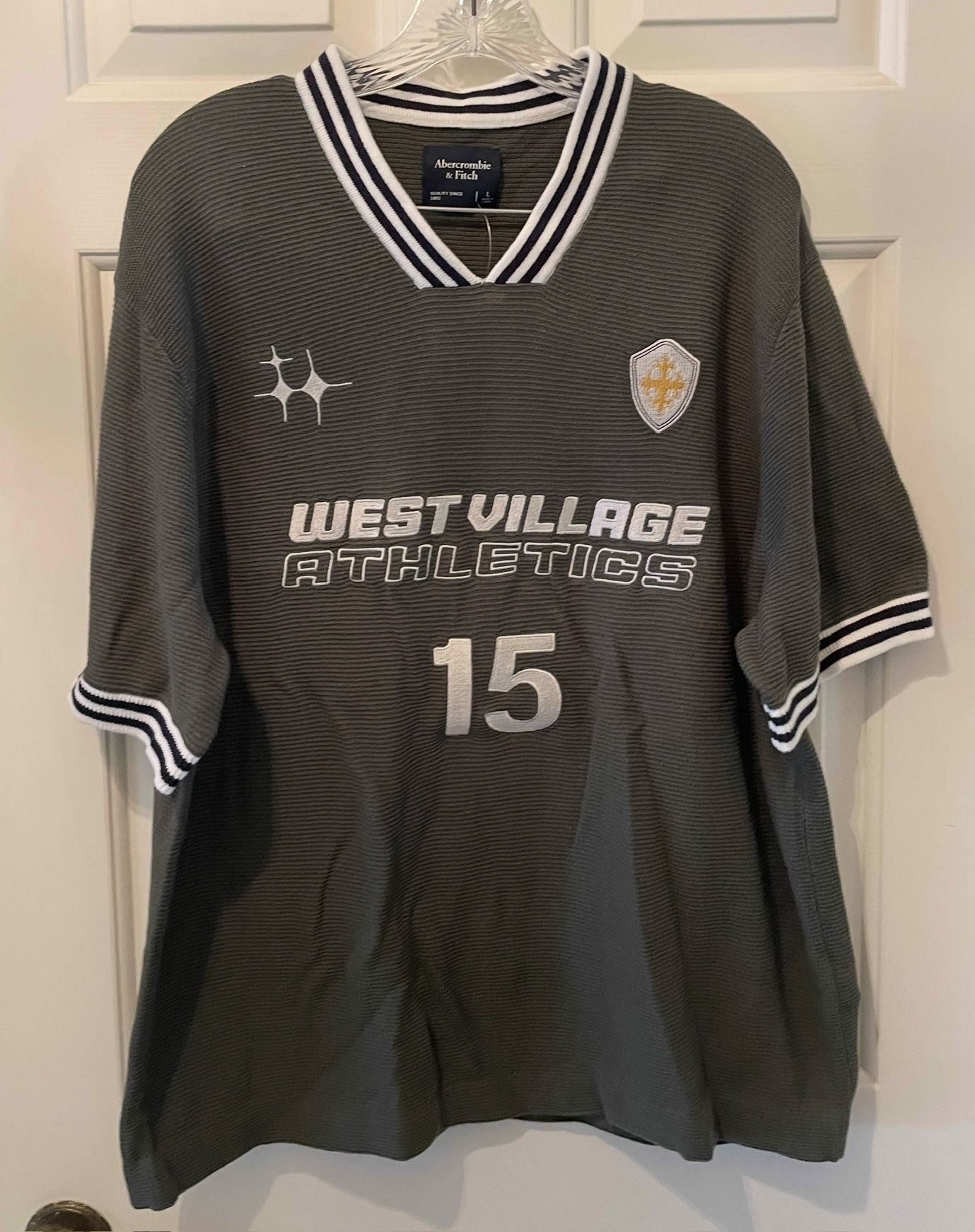 Abercrombie & Fitch NWT West Village Soccer Jersey Inspired Sweater- Large-$70