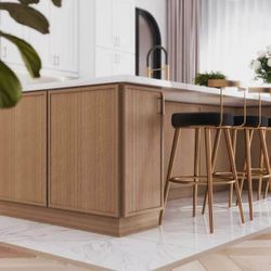 Modern Kitchen Cabinets and Countertops – Free Design and Quote-White Oak - Slim Shaker