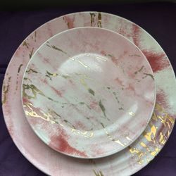 Pink & Gold Kitchen Dish Set