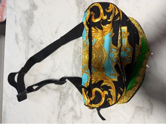 Authentic Versace Baroque Medusa Belt Bag / Crossbody designer– Blue & Gold