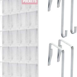 Over the Door Shoe Organizer, Self-reliance training for child, 24 Extra Large Breathable Mesh Pockets, Shoe Rack for Closet, Durable Non-Woven Fabric