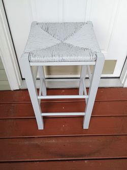 Grey Wicker Bar Stool