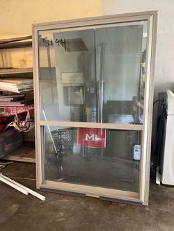 MI Windows Double Hung Window Tan Frame