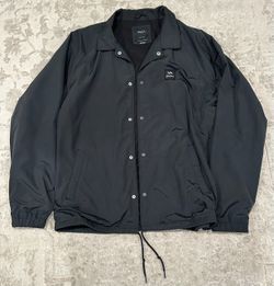 Rvca Button Up Navy Blue Windbreaker Jacket Mens Size Large