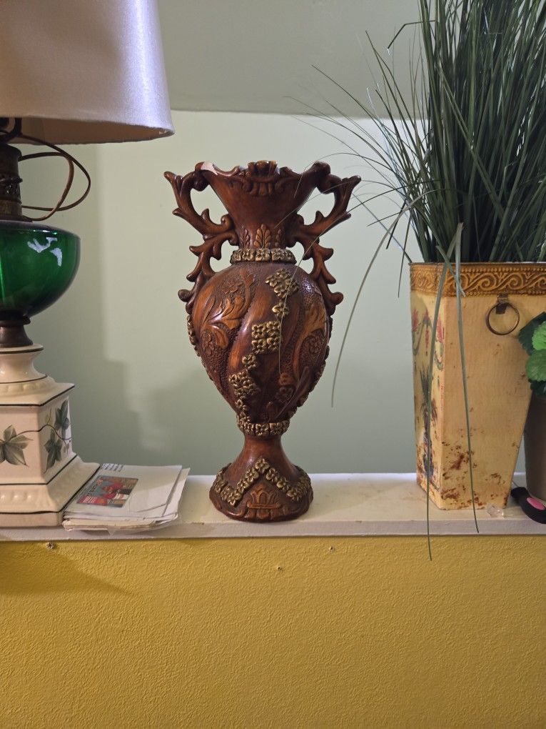 Antique Ceramic Amphora with EMBOSSED CHERUBS.