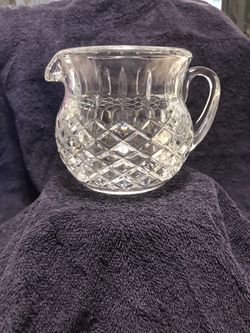 Vintage Diamond cut leaded crystal small pitcher