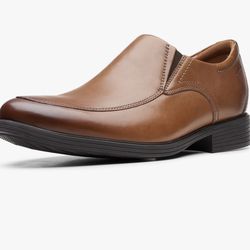 Clarks Men's Whiddon Step Loafer Size 7.5M Dark Tan Leather New