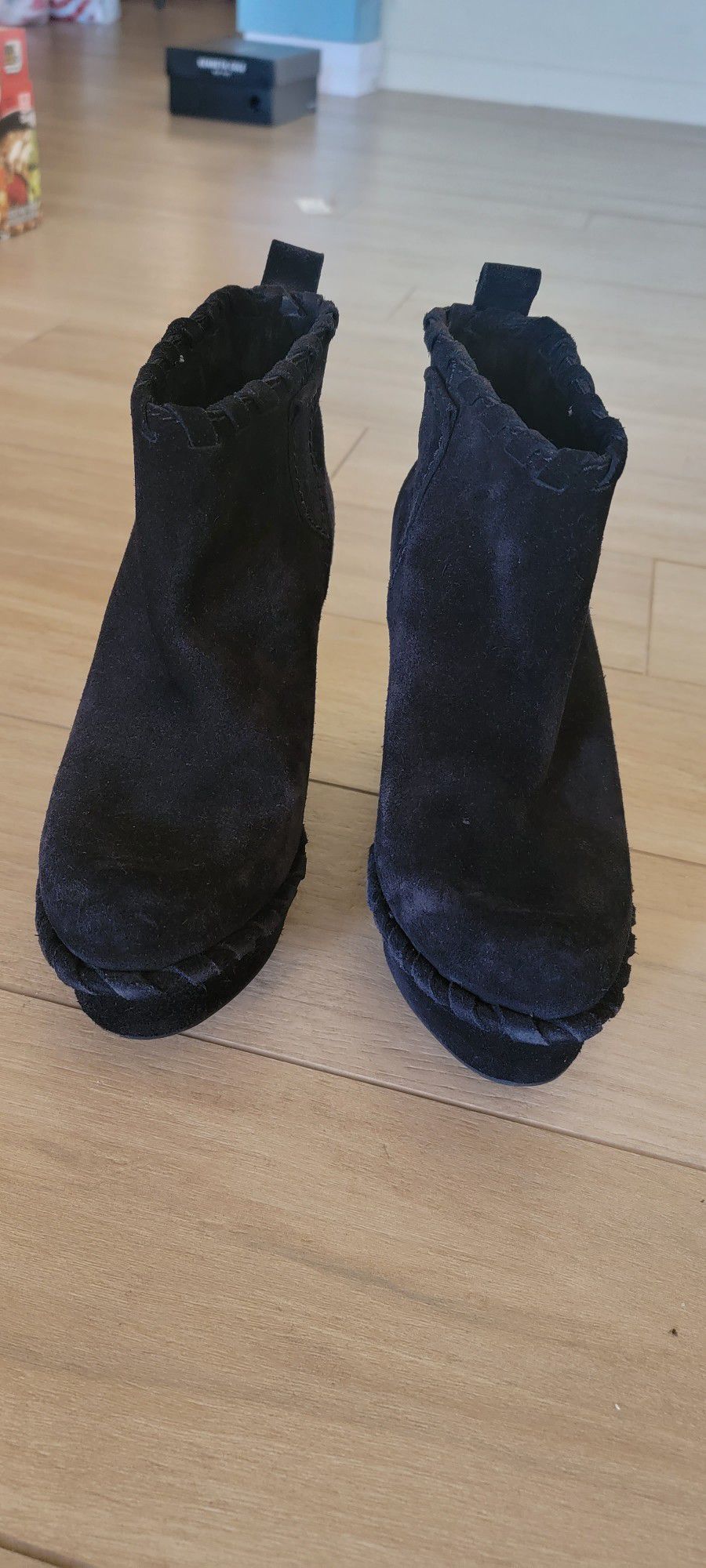 Pedro Garcia platform ankle boots heels black suede size 38 size 8
