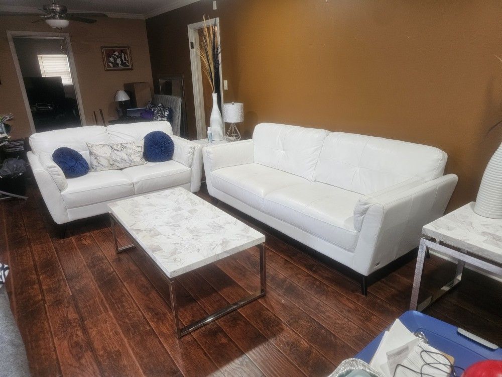 White Sofia Verga Sofa & Love Seat