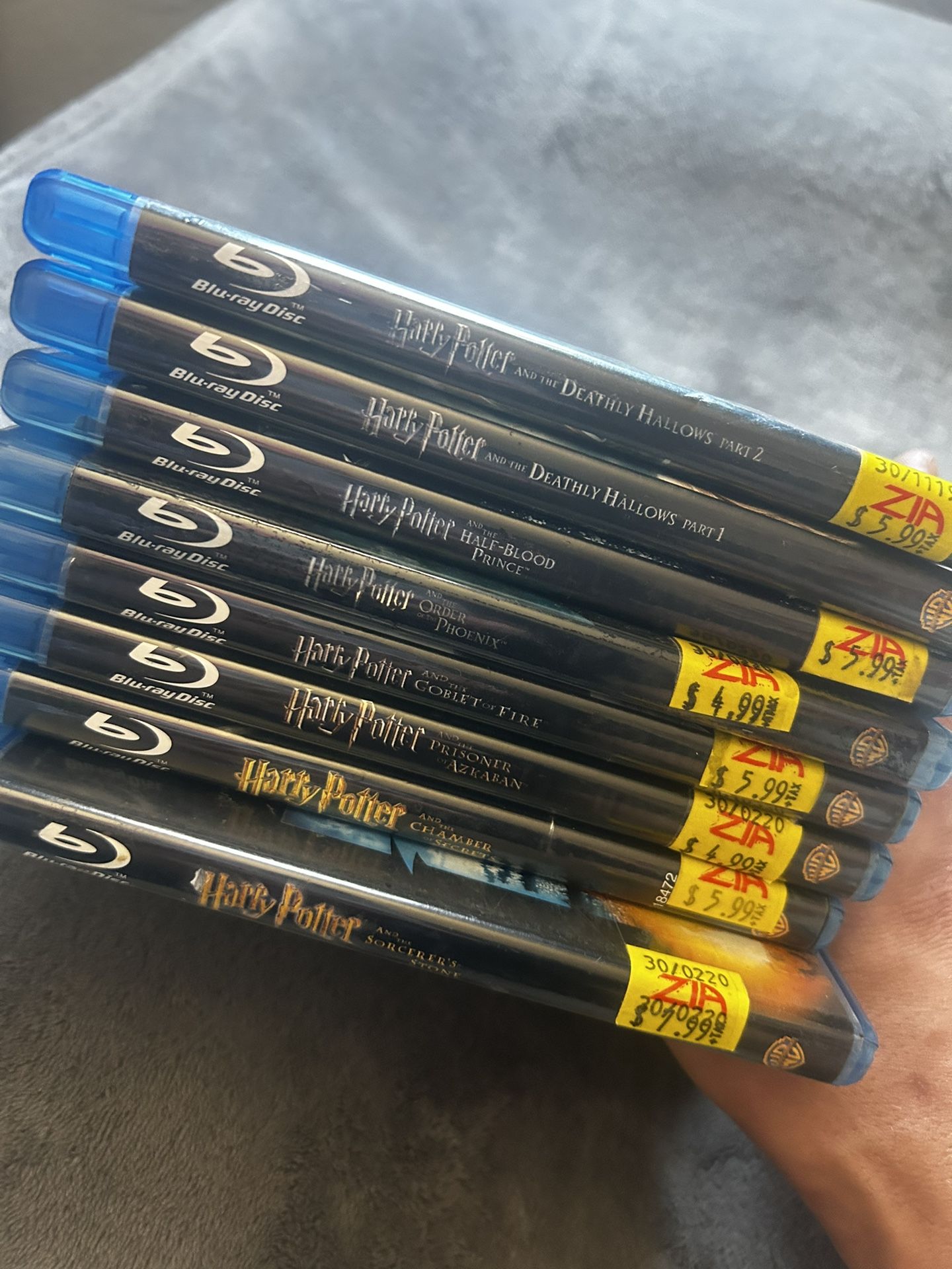 Full 8 piece Harry Potter Movie collection blue ray