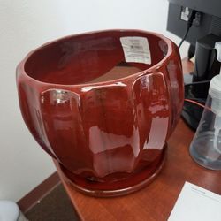 Ceramic Flowe Pot With Saucer