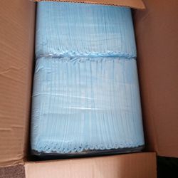 8 Bags Of Adult Pull Up Diapers Size XL 6 Pks Of Blue Chucks 1 Box Of Latex Gloves Size M And 2 Pks Os Bladder Liners