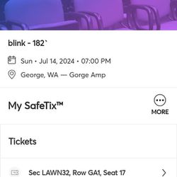 Blink 182 Tix July 14th