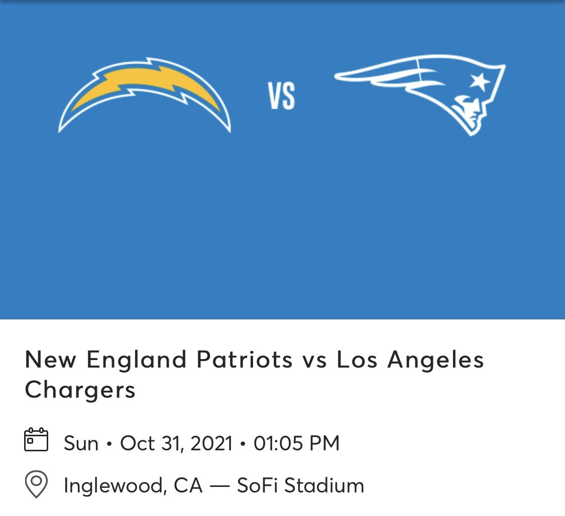 LA Chargers Vs New England Patriots 