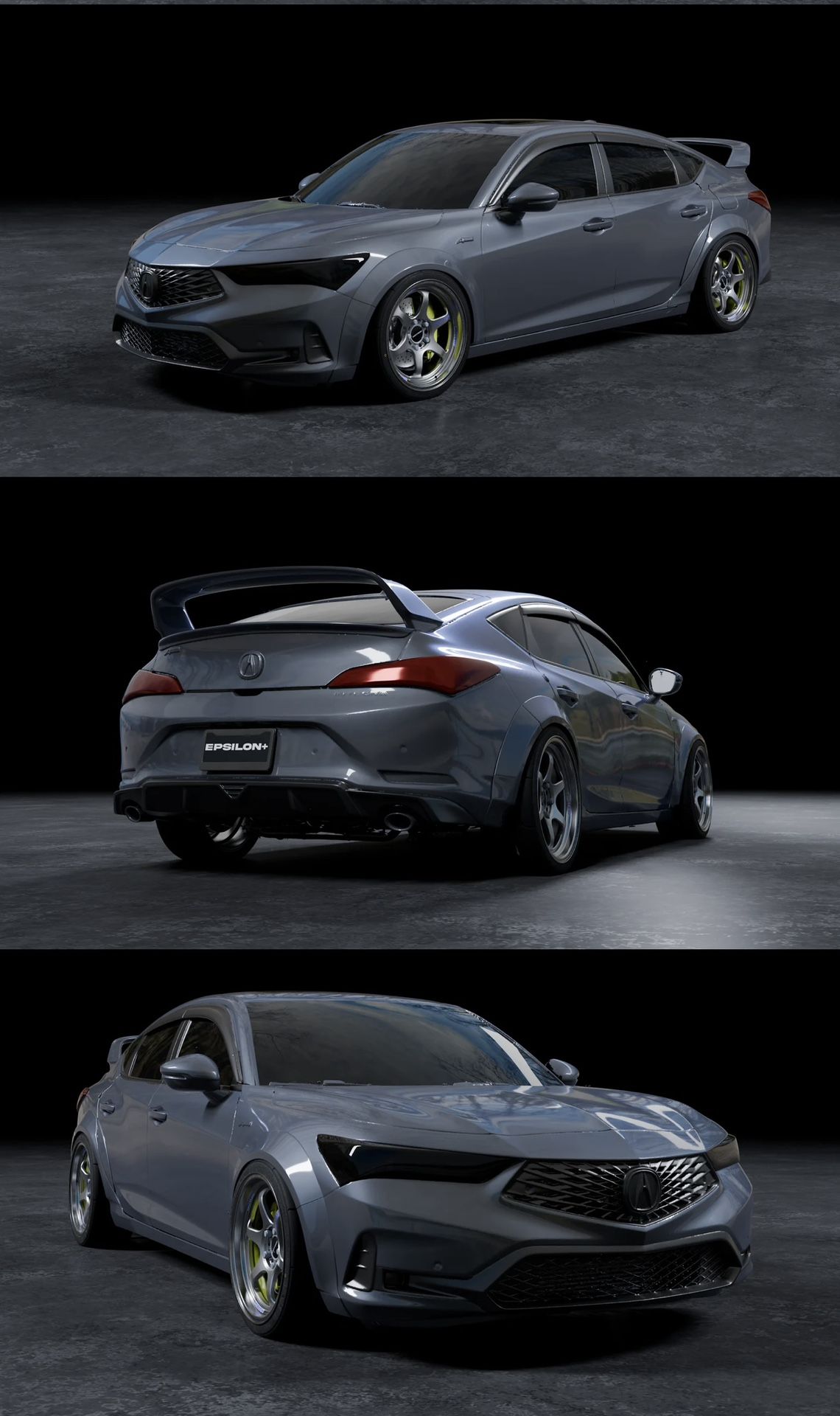 23-25 Acura Integra A/spec/base fender flare wide body kit + ITR style wing