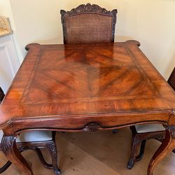 Henredon game table and 4 chairs