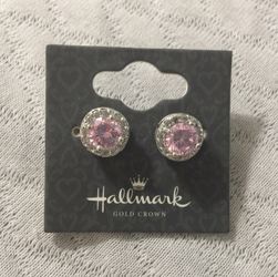 Silver Earrings - Pink