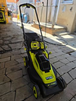 RYOBI ONE+ HP 18V Brushless 16 in. Cordless Battery Walk Behind Push Lawn Mower with (1) 4.0 Ah Batteries and (1) Charger