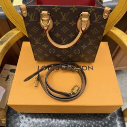Louis Vuitton Monogram Sac Plat BB Tote Handbag M45847 Dual Handles with COA