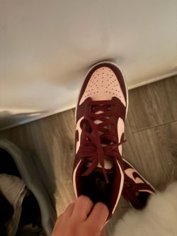 Nike Dunk Low Pink and Burgundy Sneakers