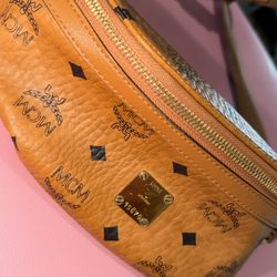 MCM Visetos Original Belt Bag / Fanny Pack in the classic Cognac color.