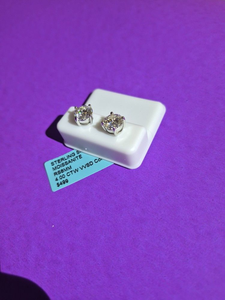 925 Silver Moissanite Earings
