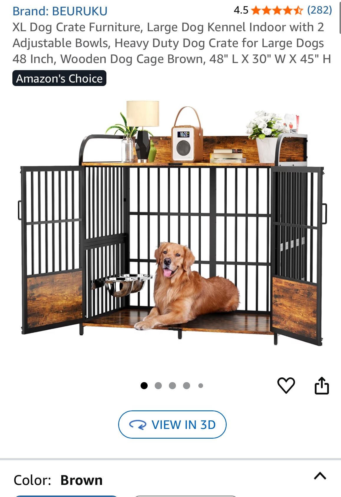 Large Dog Crate With Shelf