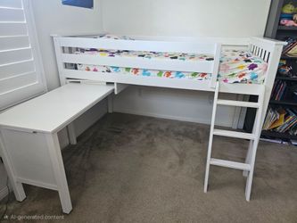 Kids Loft Bed with Built-in Desk