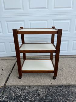 Mid- Century 3 tier wooden Cart
