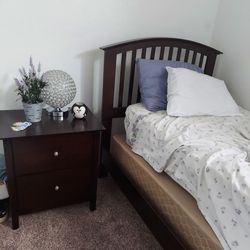 Bed frame and nightstand set