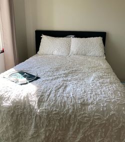 Dark Gray Full size bed frame with box spring