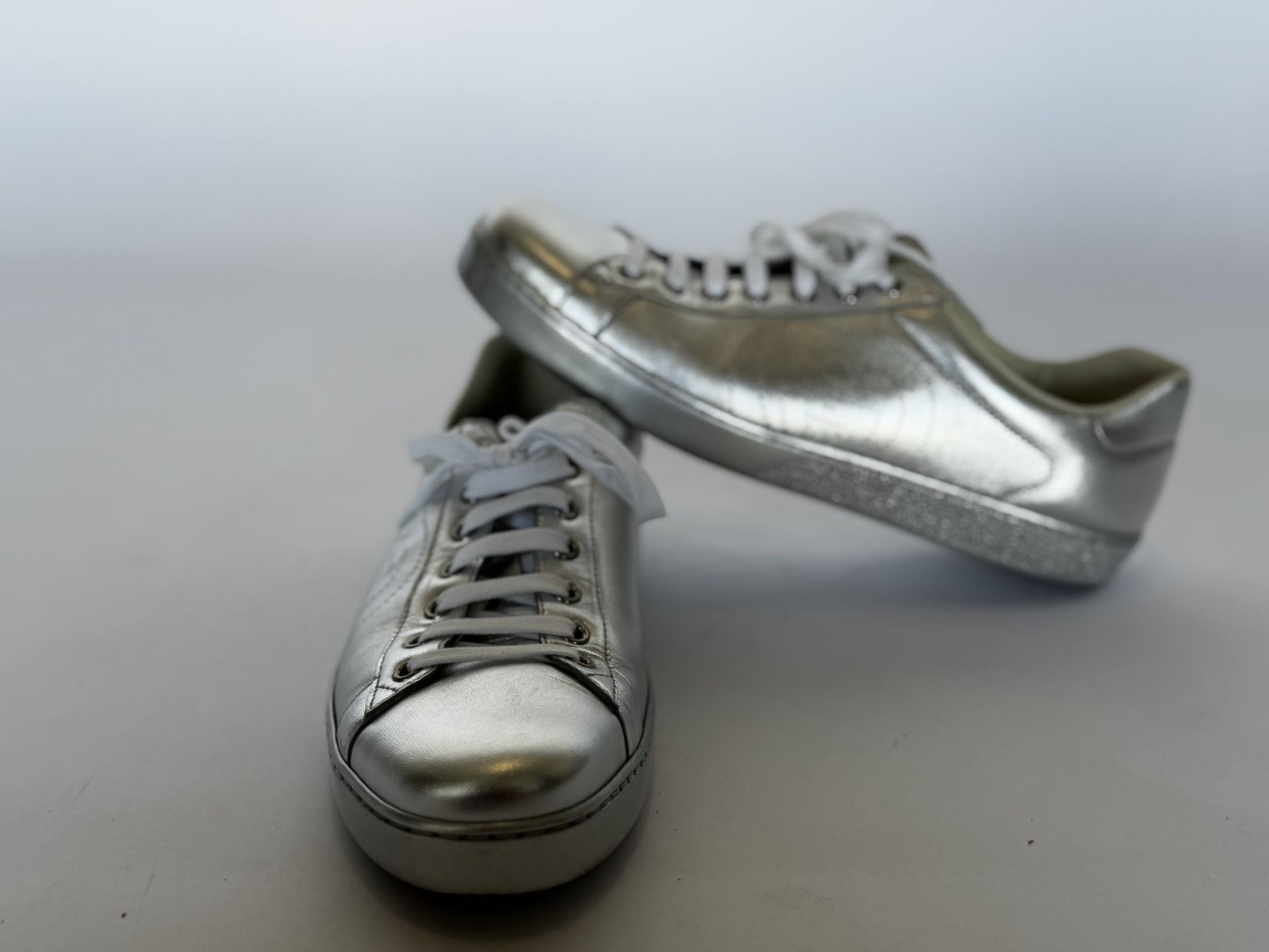 Gucci Ace Men's Low-top Silver Sneakers