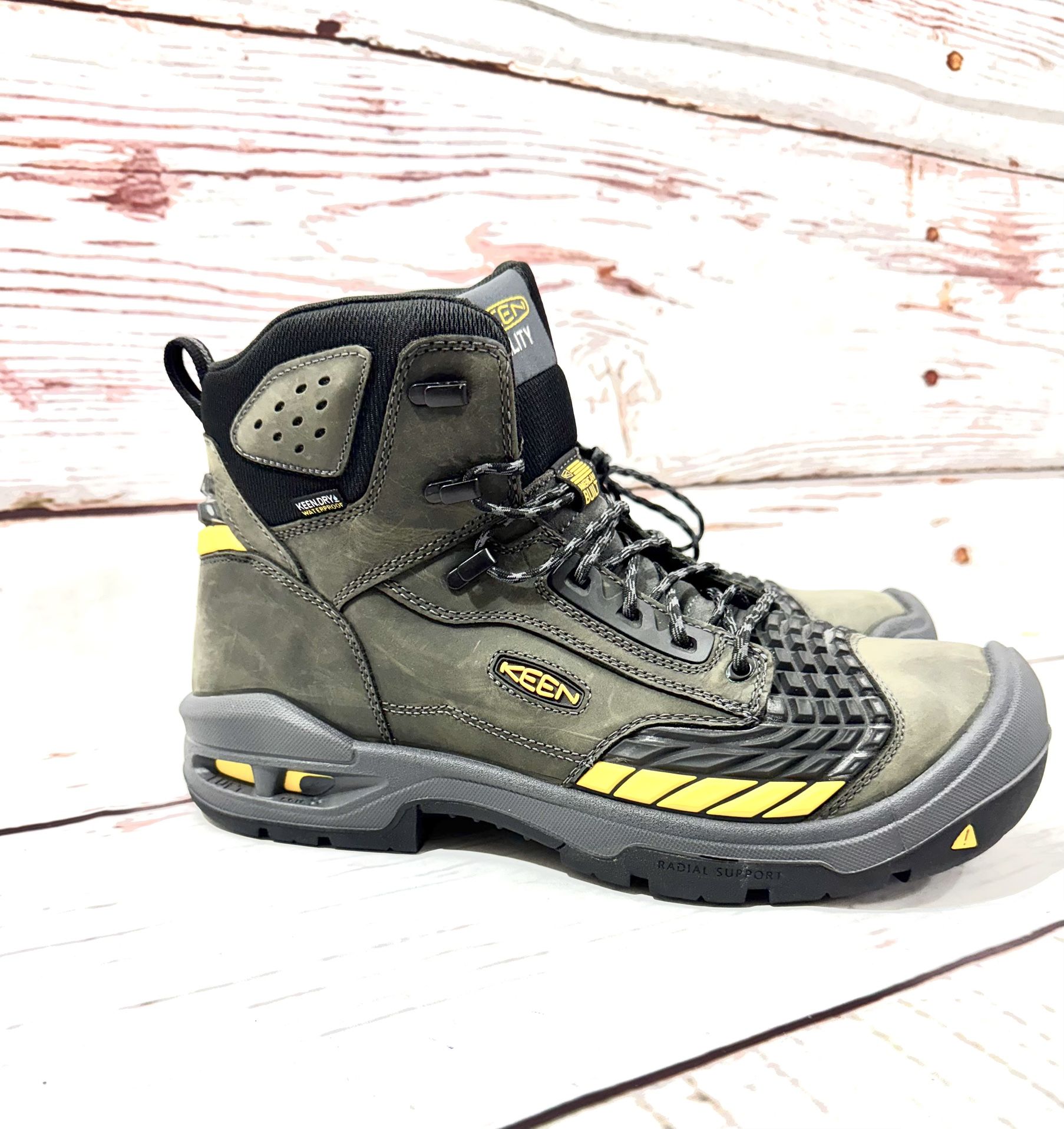 KEEN Utility Boots Mens Size 14 Waterproof Work American Built Steel Toe Shoes