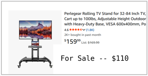 Rolling TV / Monitor stand - 110.00