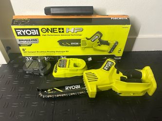 RYOBI ONE+ HP 18V Brushless 8 in. Cordless Battery Pruning Mini Chainsaw with 2.0 Ah Battery and Charger