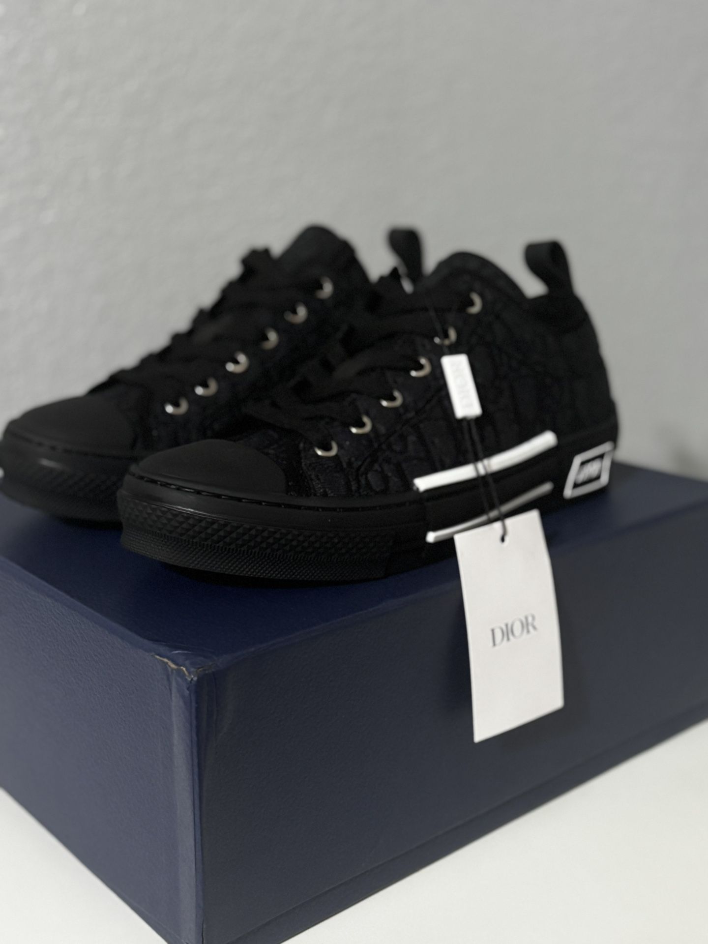 Dior B23 Low-Top Black Sneakers Size 9 Men's Brand New In Box