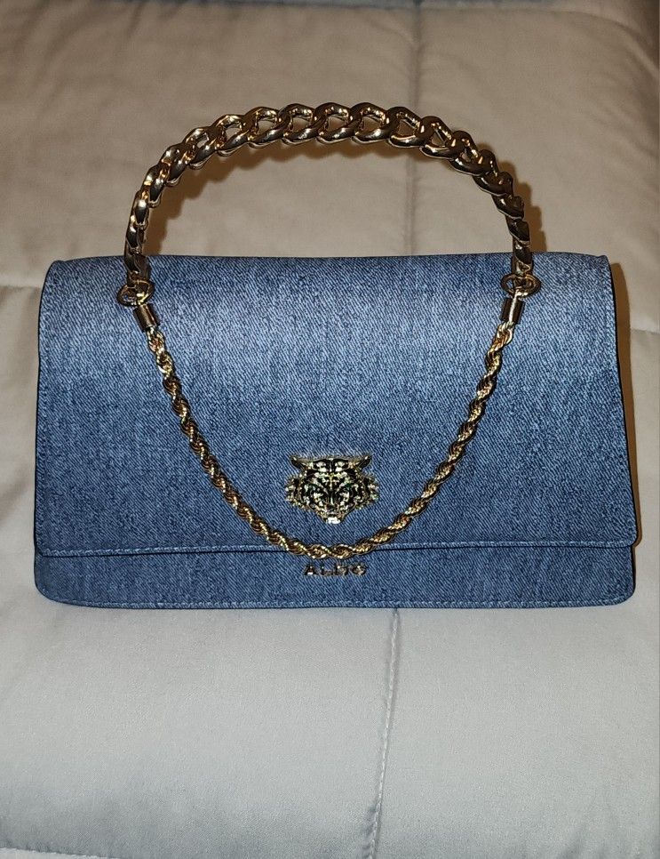 Aldo Tiger Head Denim with Gold Chain