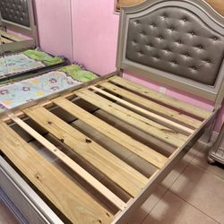 Full Bed Set With Twin Trundle, Dresser With Mirror And Night and Included