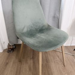Contemporary Green Velvet Dining Accent Chair