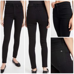 RAG & BONE Nina High Rise Black Cotton Blend Skinny Ankle Soft Denim Jeans 27