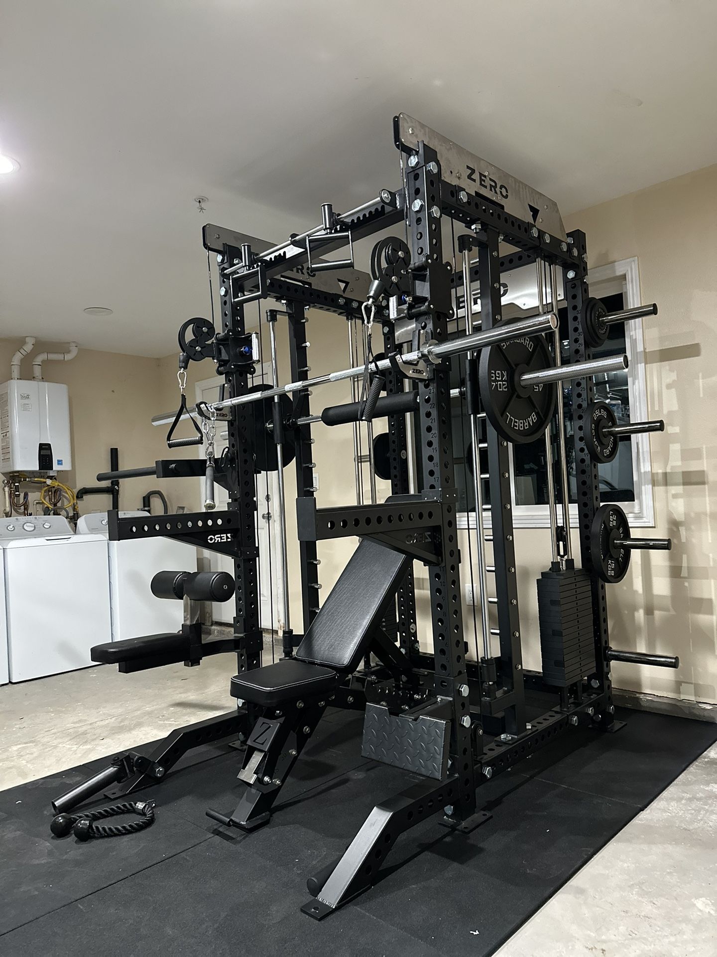 Smith Machine 400 Adjustable Bench 245lb Cast Iron Olympic Weights