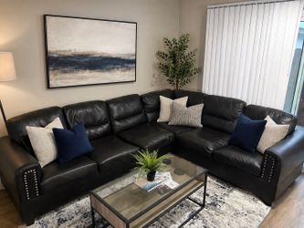 Leather Black Couch